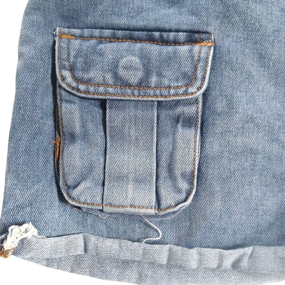 Seven7 Shorts Denim Jean Cargo Rolled Hem High Rise Size 26 Distressed - Picture 6 of 10